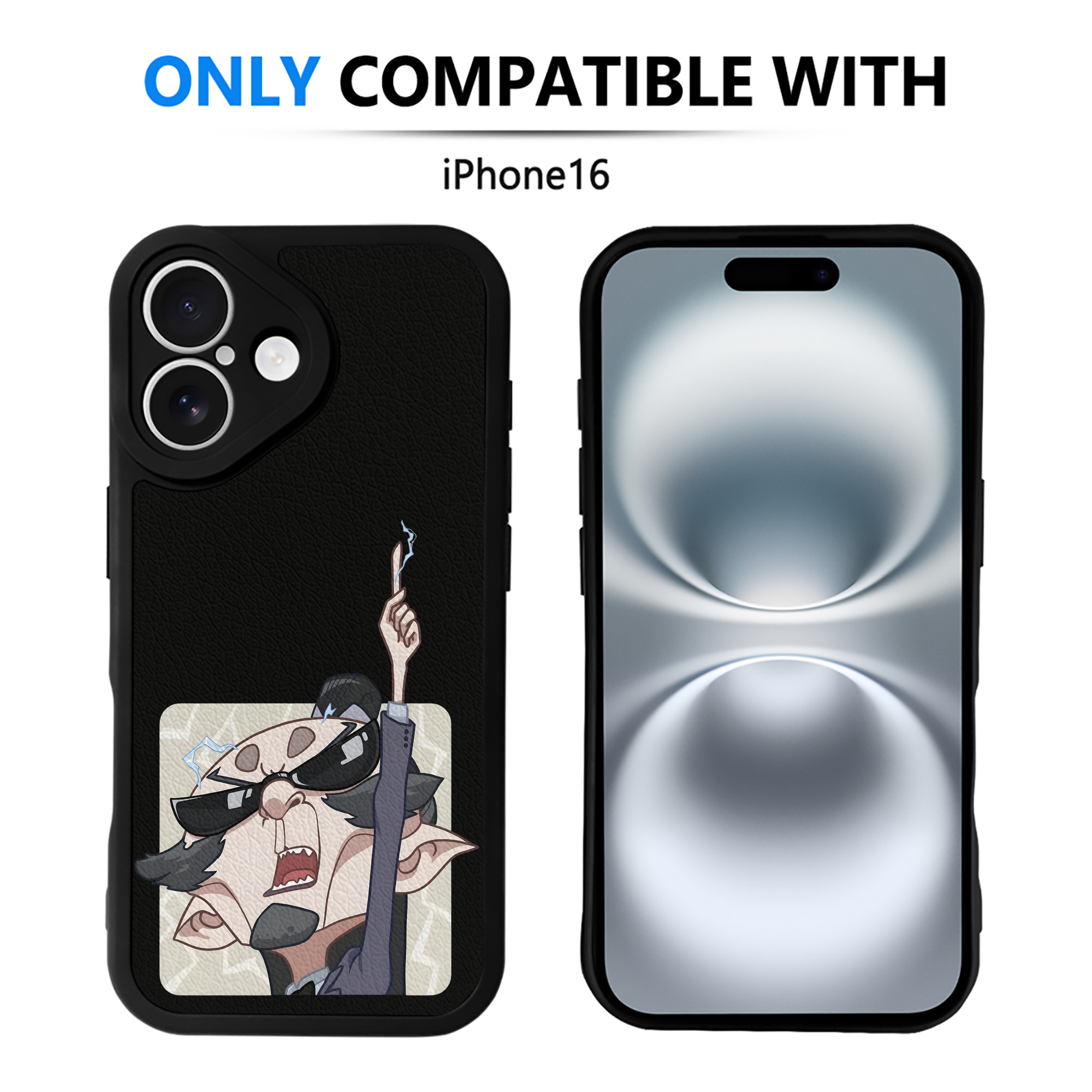 （画像用） Ne Zha 2 ナタ 魔童の大暴れ 【iPhone 16シリーズ対応】シリコンスマホケース（レザー調） 材質：シリコン